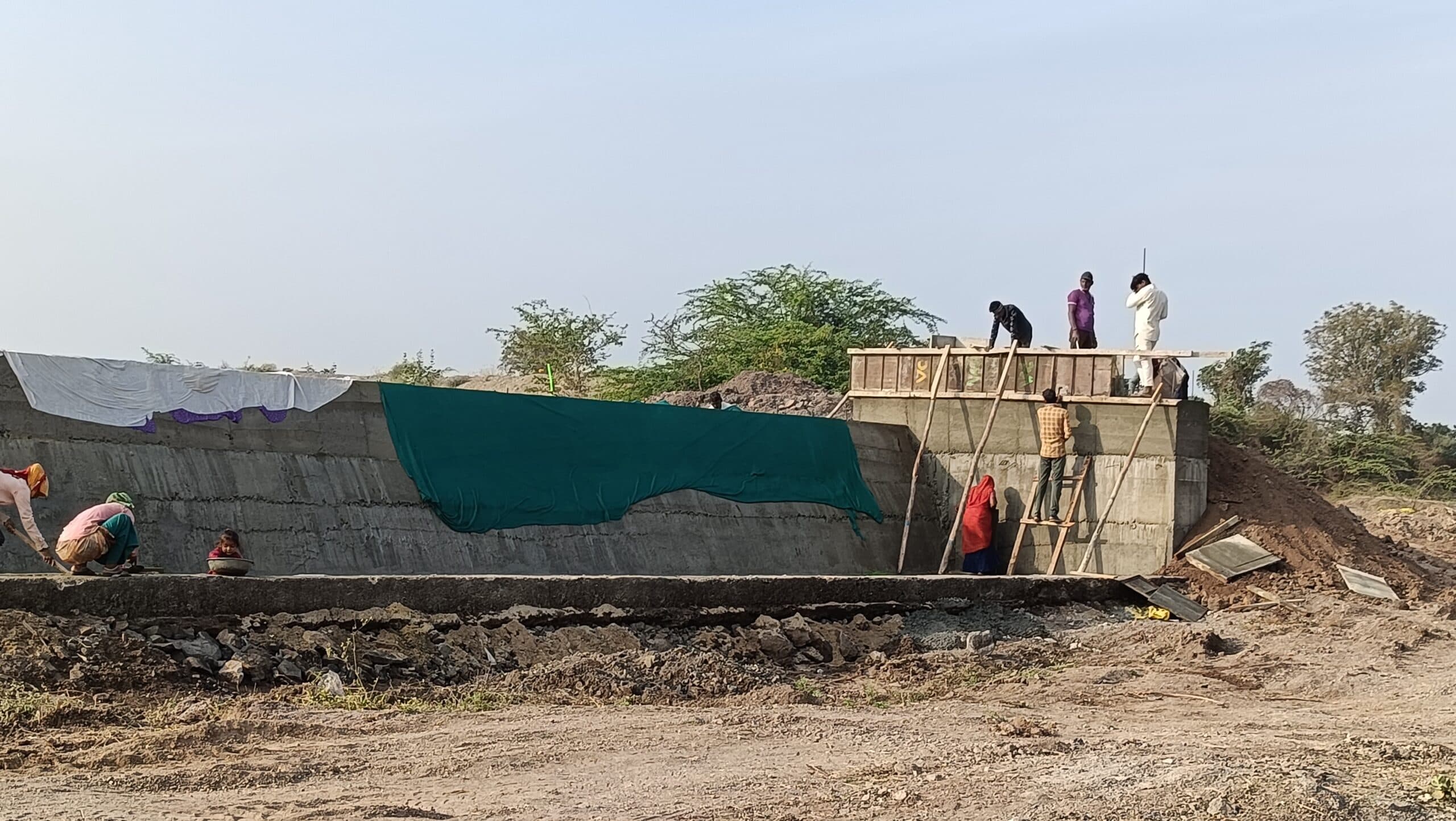 Irrigation Canal Structure Under Construction